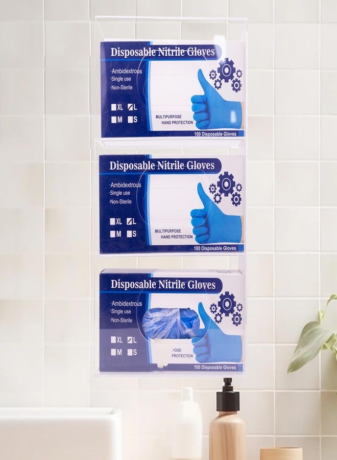WodGod Wall-Mounted Acrylic Glove Box Dispenser Holder,3 Cartons Capacity,Glove & Facial Tissue Wire Rack for Kitchen,Healthcare,Hospital,Workshop,Office,Etc(Each Grid 9.5”x5.1”x3”) - Image 4